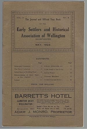 The Journal and Official Year Book of the Early Settlers and Historical Association of Wellington. Vol. 2, No. 4. May 1923.