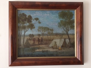 [Outback Bush Camp] (original Australian oil painting from ca. 1860)