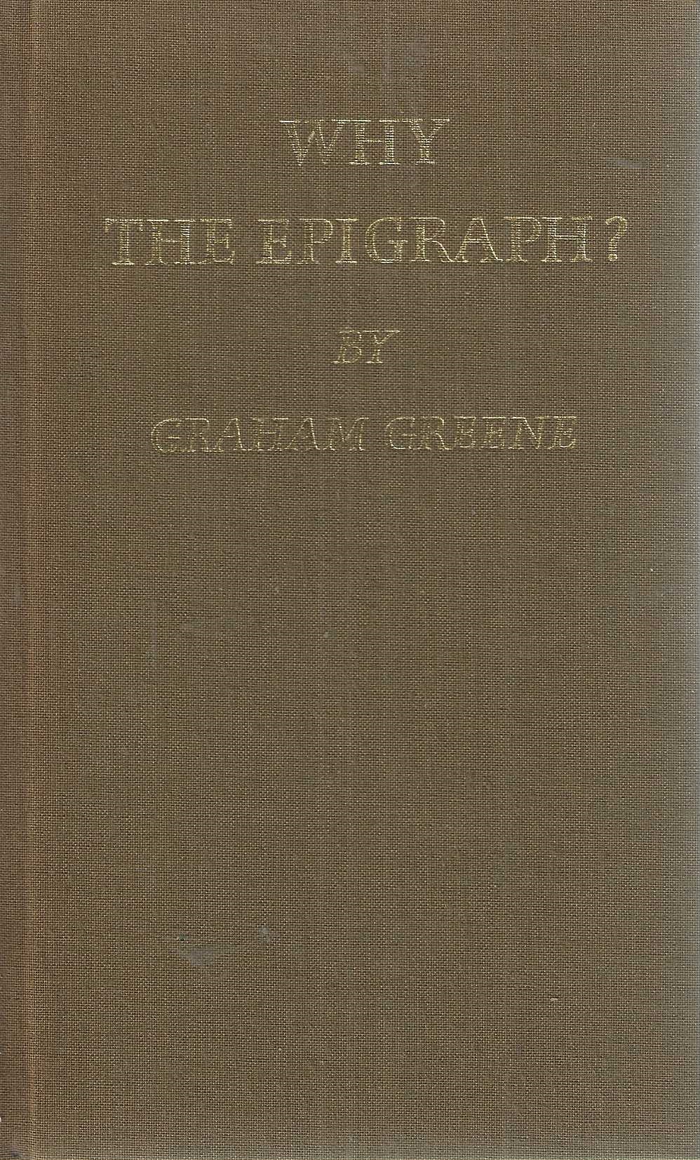 Why The Epigraph