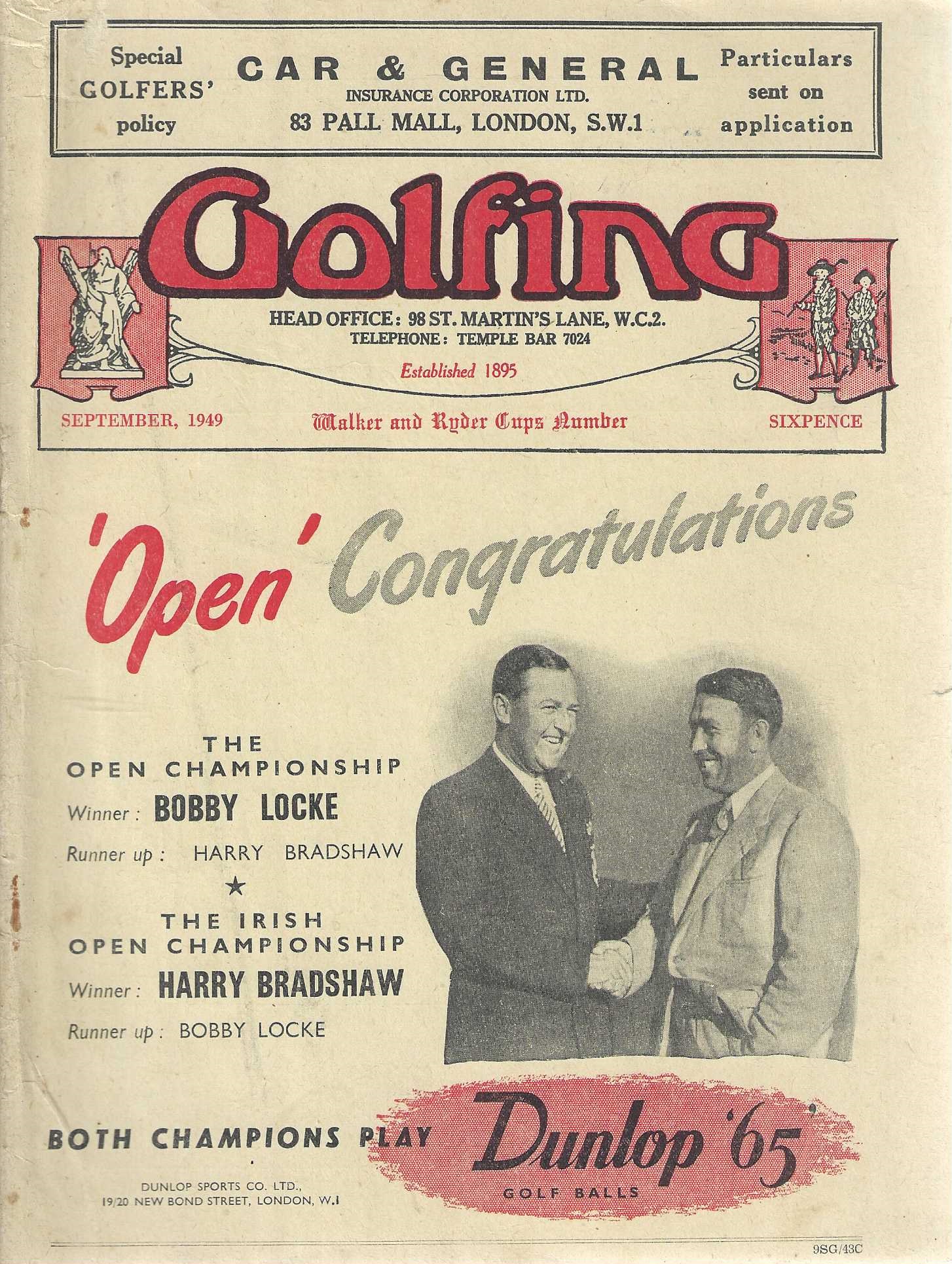 Golfing and Ladies' Golf. Vol. LXXIII, No. 1414, September 1949