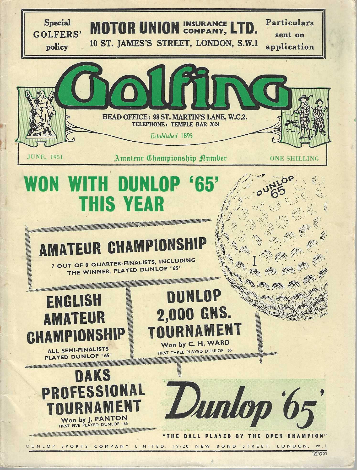Golfing and Ladies' Golf. Vol. LXXV, No. 1435, June 1951