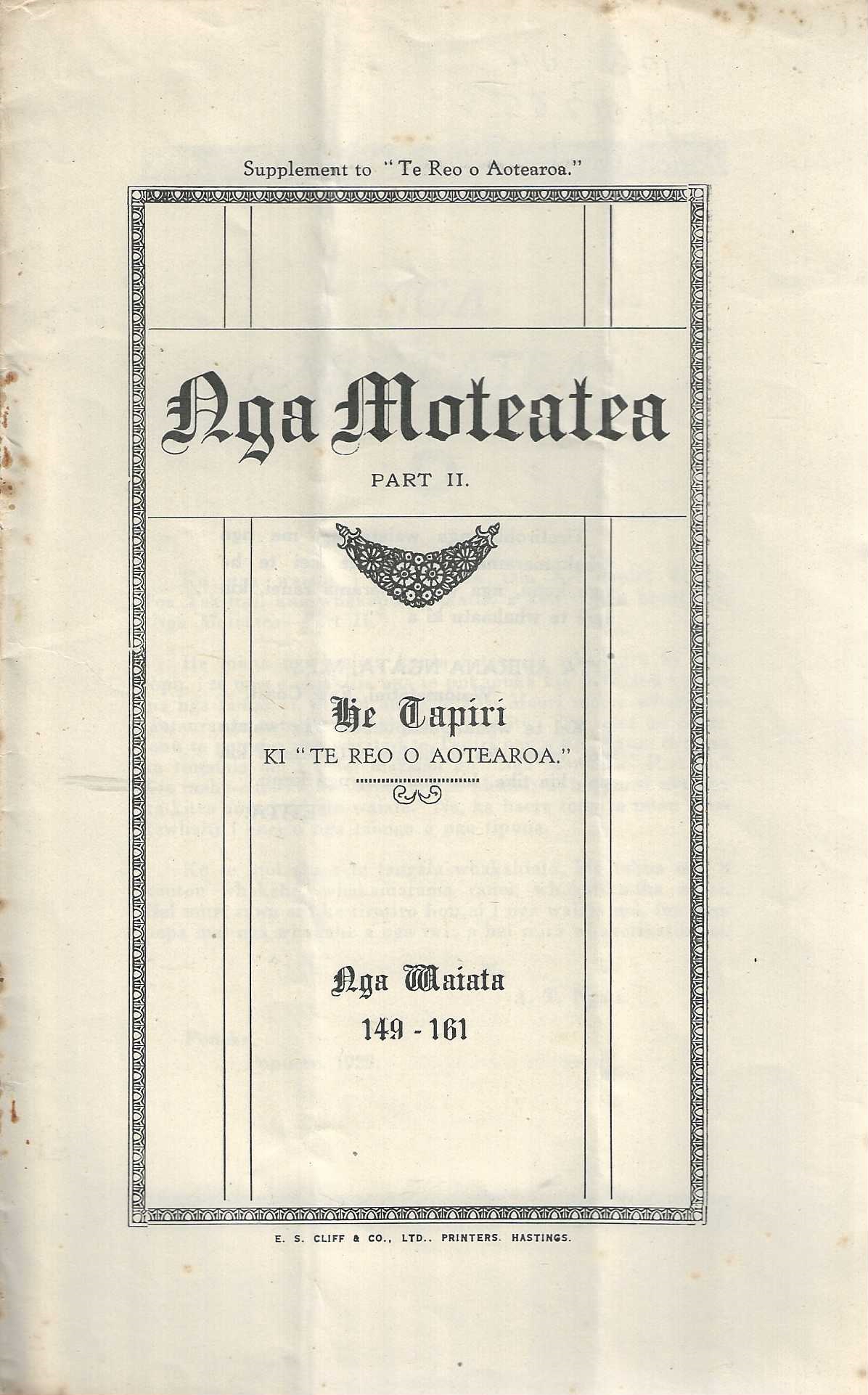 Image for Nga Moteatea Part II. He tapiri ki Nga Moteatea Part II. He tapiri ki