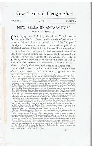 New Zealand Antarctica (From New Zealand Geographer Vol X, No. 1, April 1954)