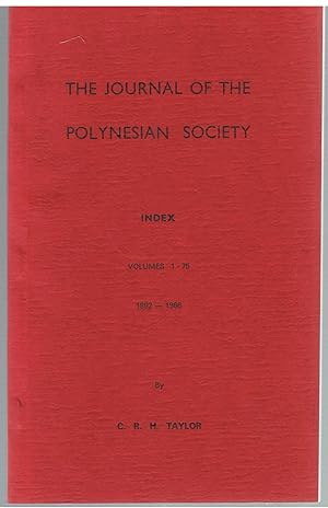 The Journal of the Polynesian Society Index Volumes 1 - 75, 1892 - 1966