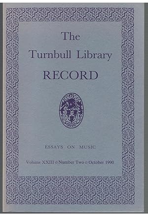 The Turnbull Library Record. Volume XXIII. Number Two. October 1990