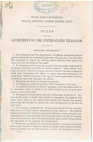 Rules for the Government of the United States Telegraph.